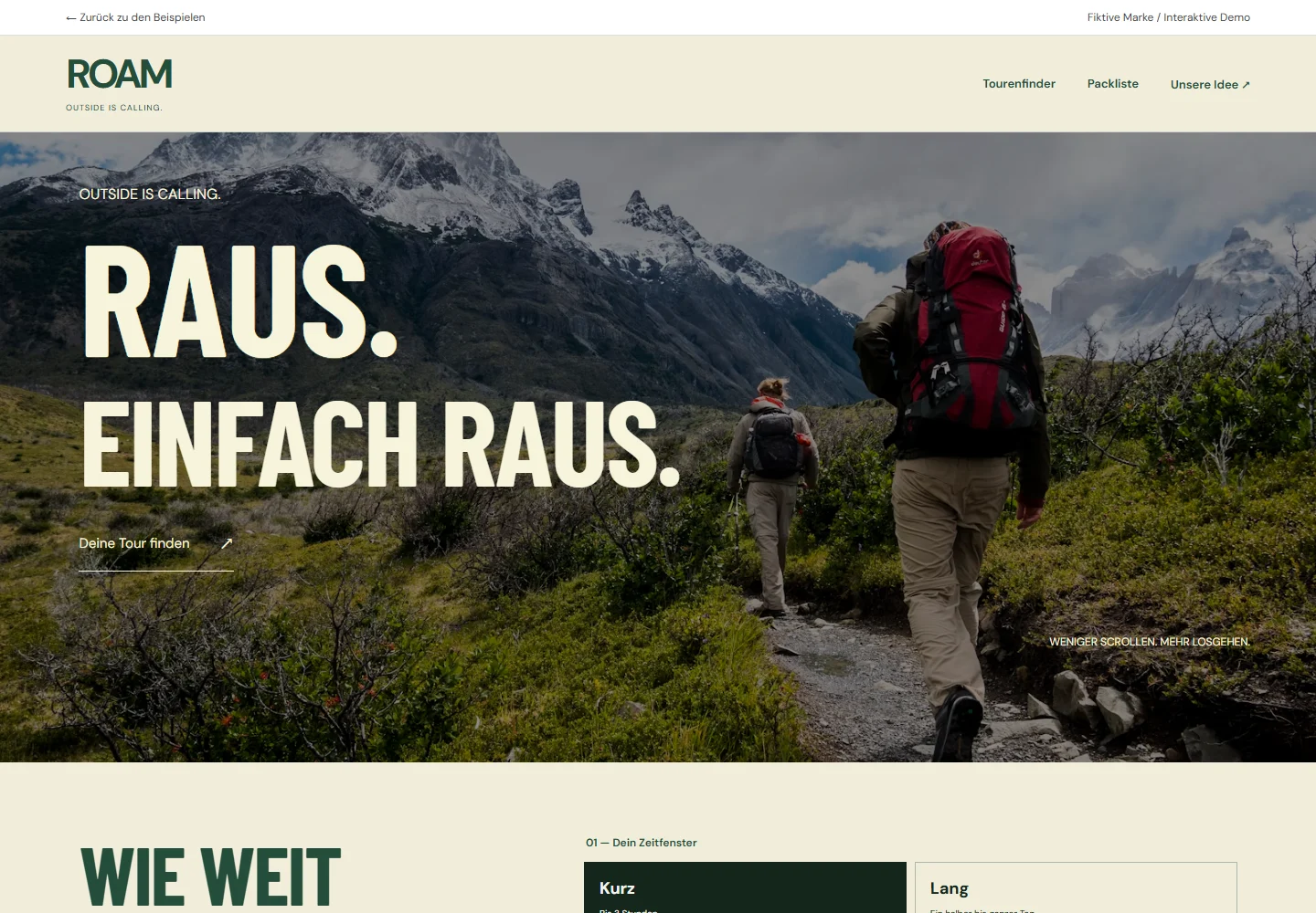 ROAM – Website-Vorschau